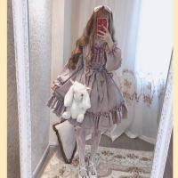 Lencería Lolita para mujer estilo Haruku japonés con volantes y mangas largas vestido de muñeca informal con cintura imperio talla - details 37