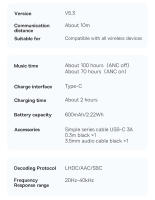 Baseus Auriculares Inalámbricos Bowie H1i Sonido Hi-Res, Cancelación de Ruido, Longitud de Escucha de 100 Hrs, Control de Volumen, Transmisión Inalámbrica Bluetooth 5.3 - details 23
