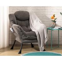 Sillón Relax Sillon Lectura Dormitorio Tejido Impermeable Cómodas Butacas de Salón Silla en Metal, Gris - details 6