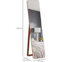 Espejo de Pie Rectangular Moderno de Madera de Pino Versátil para Uso en Pasillo, Dormitorio, Sala de Estar 37x43x156 cm - details 7