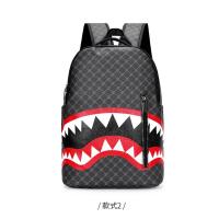 Mochila Simple con personalidad a la moda con boca de tiburón para hombre, mochila escolar a cuadros para estudiantes de secundaria, mochila para ordenador - details 13