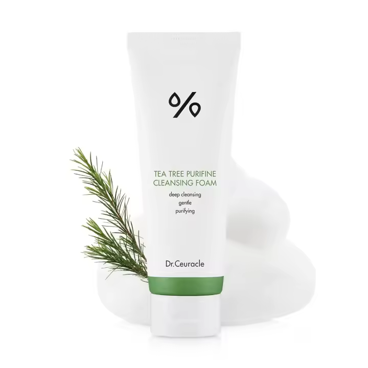 Dr.Ceuracle Tea Tree Purifine - Limpiador facial de limpieza suave para el cuidado de la piel coreano, gel a espuma limpiador facial con acabado calmante - 1