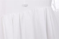 V neck women summer solid lantern short sleeve chiffon elegant vintage long party dress - details 14