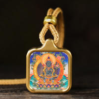 Llevando un pequeño Tangka, Bodhisattva Samantabhadra, Dragón Zhakiram, Gran Colgante del Cielo Negro, Dios Amarillo de la Riqueza, Tara Verde - details 12