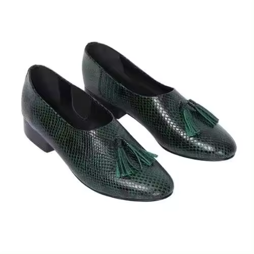 2024 zapatos de mujer de cuero genuino, ligeros y duraderos, tacón plano con estampado de serpiente, zapatos casuales de otoño - 1