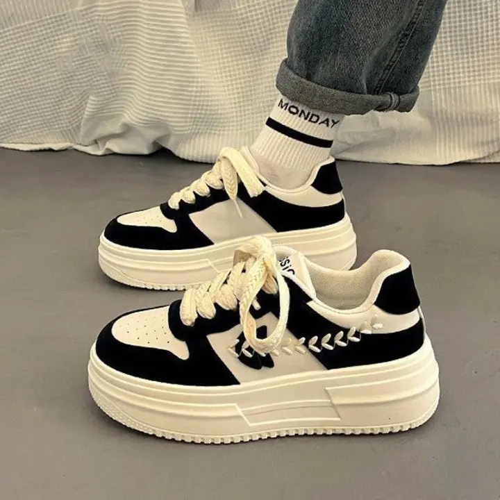 Nuevos Zapatos Blancos De Plataforma, Zapatos De Placa Base Suave Versátiles De Moda - 1