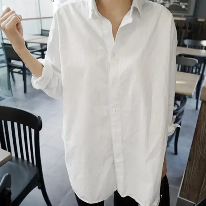 Blusa holgada de chifón para mujer, camisa elegante de manga larga, color blanco, Estilo Vintage, para verano y primavera - 1