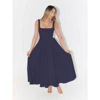 Primavera y verano nuevo vestido halter sin mangas con cuello cuadrado de color sólido - details 36