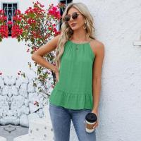 Camiseta sin mangas de verano para mujer estilo coreano con tirantes, top de color sólido. - details 11