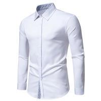 Camisa de Hombre con Bloques de Color a Rayas para Primavera Camisa de Manga Larga para Negocios Casual Blusa Social para Fiesta en Oficina Material Exterior de Poliéster - details 5