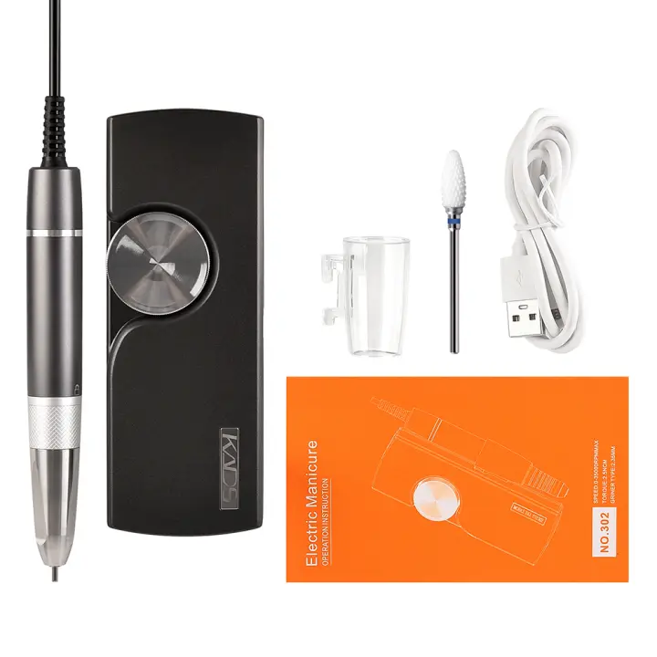 Máquina perforadora de uñas eléctrica KADS 35000PRM portátil profesional recargable sin brocha herramientas de manicura para uñas normales con batería - 1