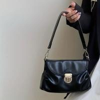 Bolso de hombro con textura de nube arrugada para mujer con correa ajustable y cierre metálico - Bolso cruzado versátil negro elegante para uso diario, 23x14x7cm, bolso cruzado lindo, bolso informal, accesorio elegante, detalles elegantes - details 6