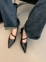 Zapatos Mary Jane con punta francesa, boca poco profunda, estilo retro, tacón delgado, para la noche, con detalles metálicos y florales. - details 19