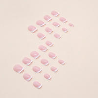 24 Uñas Cortas Cuadradas Falsas + 1 Archivo De Uñas + 1 Pieza De Pegamento De Gel QHW900 Kit De Uñas Postizas De ABS - details 1