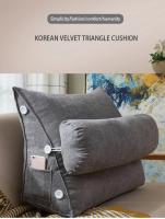 Cojín de Soporte Lumbar Triangular para Lectura con Cojín de Cabeza de Peluche Alivio del Dolor para Sofá Cama Silla Cojín de Cintura - details 8