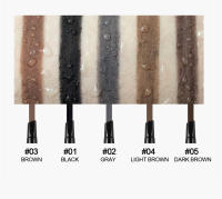 Lápiz de cejas de doble cabeza, alto pigmento, no se decolora, resistente al agua, duradero, lápiz de cejas de cinco colores, cosméticos para ojos para mujeres - details 2