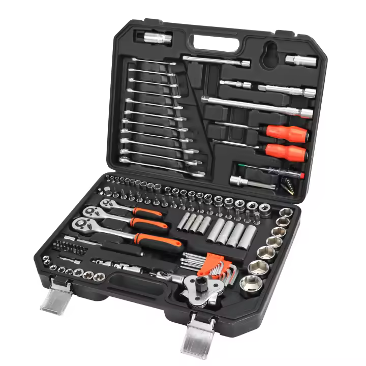 ValueMax-herramientas de reparación de automóviles, Kit de herramientas manuales de taller mecánico, llave inglesa, destornillador, juego de enchufes, 122 piezas - 1
