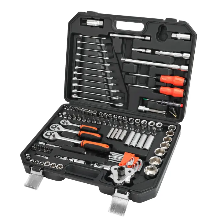 ValueMax-herramientas de reparación de automóviles, Kit de herramientas manuales de taller mecánico, llave inglesa, destornillador, juego de enchufes, 122 piezas - 1