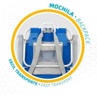 playa plegable y reclinable 5 posiciones, Silla portátil plegable 55x67,5x86cm, Incluye cojín, 1 bolsillo, 1 bolsa con cremallera y topes antivuelco, Sillas de playa - details 5