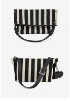 Bolso de mano informal de gran capacidad, de lona a rayas, con un solo hombro oblicuo. - details 16