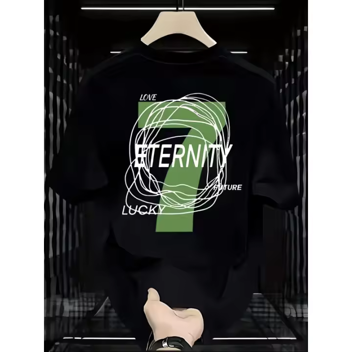 Camiseta de Manga Corta de Algodón 100% Diseño Suelto, Cuello Redondo, Lavable en Máquina, Top de Verano Casual - 1