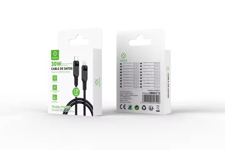 PD 30W USB TYEP C a Cable rápido Lightning Cable de datos de teléfono móvil de carga rápida para IPX 12/13/14 1M/2M/3M - 1