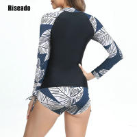 Traje de baño atlético de manga larga para mujer, conjunto de Tankini de dos piezas, talla grande - details 9