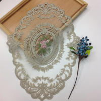 Mantel de Encaje Retro Ovalado Estilo Francés Posavasos de Taza de Café - details 1