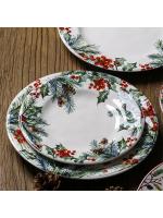 Creative Christmas Ceramic Dinner Plate Round Plate Santa Claus Tableware Dessert Dish Household Fruit Snack Western Plates - details 3