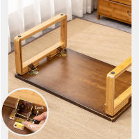 Mesa de té de madera, bandeja de suelo con patas plegables de bloqueo, mesa de té Tatami, mesa de centro plegable de pierna baja - details 1