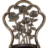 Conjunto de Mesa y Sillas Exterior Vintage Juegos de Muebles de Jardín de Aluminio Una Mesa con Dos Sillas para Balcón Bronce - details 7