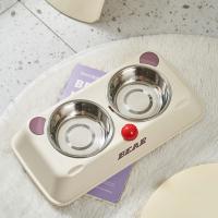 Cuenco doble con forma de oso para mascotas, contenedor de comida para gatos desmontable de gran capacidad, alimentador de agua antigolpes de acero inoxidable para cachorros, hogar - details 9