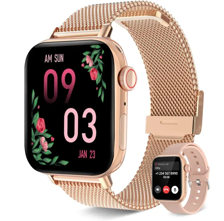 2024 Reloj inteligente serie Ultra 9 NFC para mujer Reloj Inteligente Mujer con Llamada Bluetooth 5.2, Smartwatch Mujer IP68 con 120+ Modos Deportes, Función Femenina, Pulsómetro Caloría SpO2 y Sueño, Smartwatch para Android iOS - 1