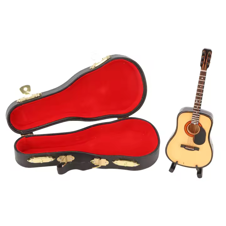 Modelo de guitarra en miniatura de madera, réplica de Mini guitarra, modelo de instrumento Musical, decoración - 1