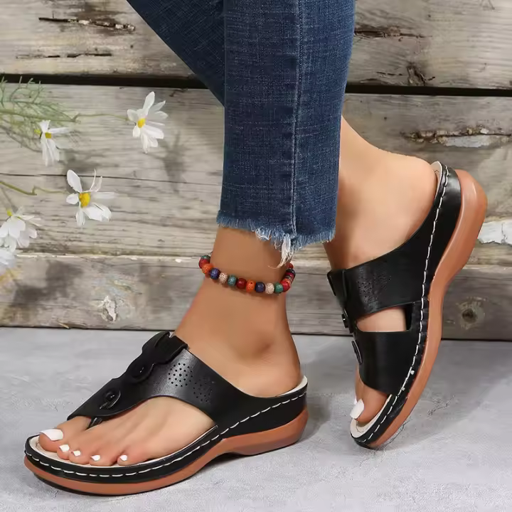 Zapatillas de tacón de cuña para mujer, zapatos de verano - 1