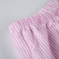 BUNO-Pantalones de encaje a rayas para mujer, Pantalones rectos de pierna ancha con cintura elástica y cordón, ropa de calle holgada para primavera y verano, pantalones de chándal informales - details 21