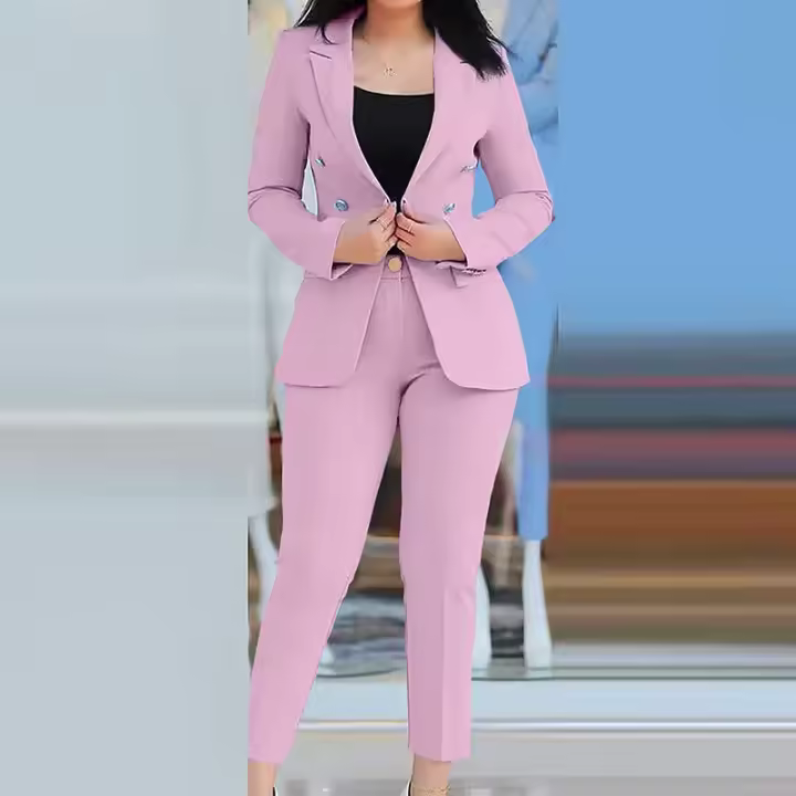 Conjunto de Pantalón de Dos Piezas para Mujer Moda de Primavera-Otoño Viste a Juego de Cardigan Top Pencil Pants - 1