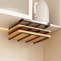 Tabla de cortar de acero inoxidable, soporte para tapa de olla, gran capacidad, ahorro de espacio, tapa de olla, estante de almacenamiento con ganchos, alta carga - details 3