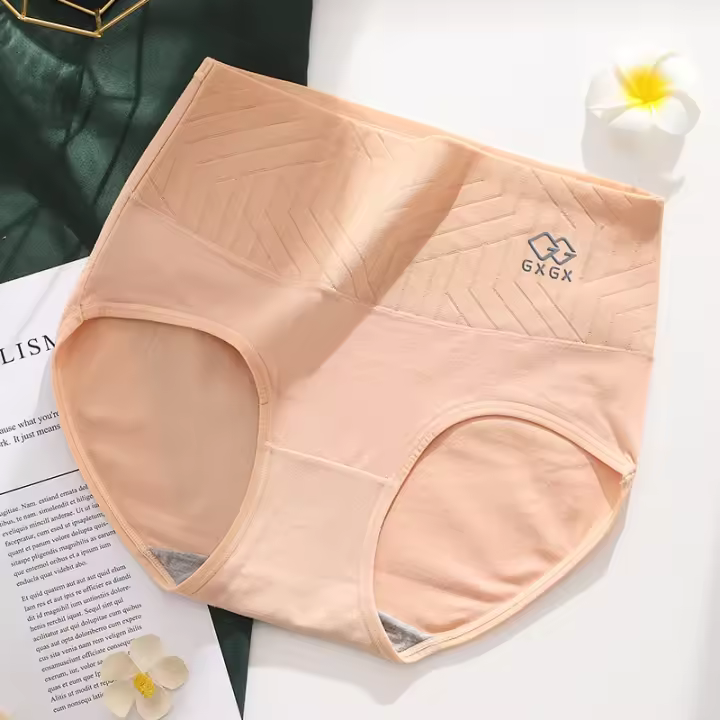 Bragas de algodón para mujer, ropa interior de cintura alta, cómoda, talla grande, sin costuras, lencería Sexy - 1