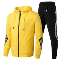 Conjunto Deportivo de Ocio para Hombres Primavera-Otoño 2025 Abrigo de Cremallera de Color Sólido - details 1