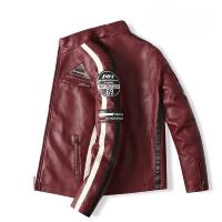 Nuevo traje de carreras de motos de los hombres, de cuero, de lana, delgado, chaqueta oscura, chaqueta de invierno para hombres, chaqueta de choque etiqueta - details 7