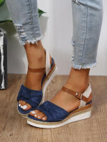 Sandalias de Mujer con Cuñas Moda Hebilla Punta Abierta Cómodas Ligeras Tacones Altos Resistentes al Desgaste para Oficina y Boda - details 9