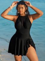 Traje de baño de una pieza con falda para mujer, talla grande, nuevo 2025 - details 2