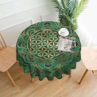 Mantel circular mandala, flor de loto de la vida, impermeable, resistente al aceite, 60 pulgadas, forma geométrica sagrada - details 106