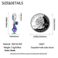 Encantos de Plumas de Plata Esterlina S925 para Mujeres Regalo de Joyería Fina para Cumpleaños Ajustables a Pulseras Originales de 3mm DIY con Zirconia - details 16