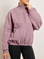 Otoño Invierno nueva moda sudadera Casual mujer bolsillo pulóver cuello alto manga larga Top - details 3