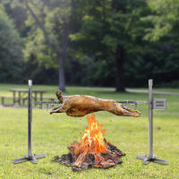 Asador eléctrico de acero inoxidable para asar pollo, cerdo y cordero, asador grande de 53 pulgadas, 220V con 2 agujas para carne - details 0