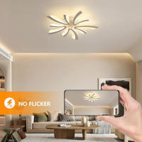 Goeco-Lámpara de Techo Moderna, Plafón LED Blanco de 50W, Luces en forma de V de Techo Acrílico,3000K Blanco Cálido - details 0