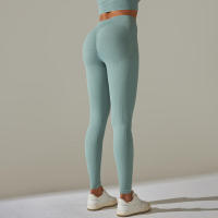 Leggings push-up sin costuras para mujer, pantalones elásticos de cintura alta para entrenamiento, correr, yoga, gimnasio - details 21