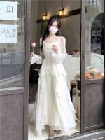 Vestido de princesa de playa, nuevo diseño ligero de verano para mujer, primer amor de estilo francés, suave vestido blanco a la luz de la luna - details 4
